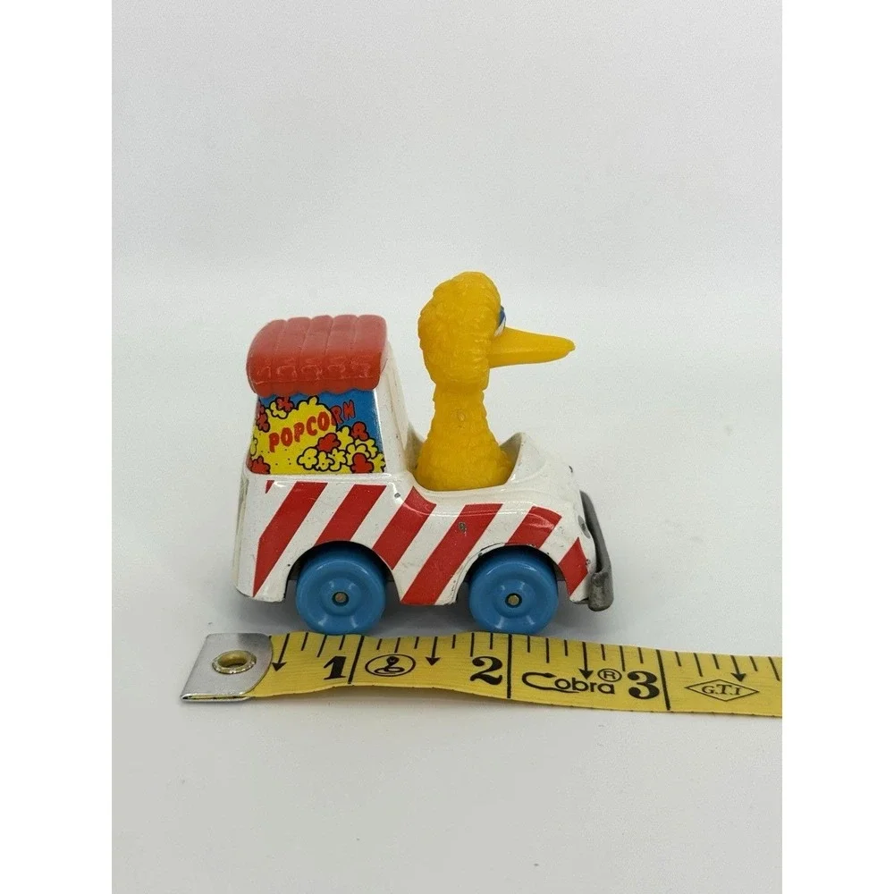 VTG 1983 Sesame Street Big Bird Popcorn Truck Diecast Toy Car 123 Pop Vehicle